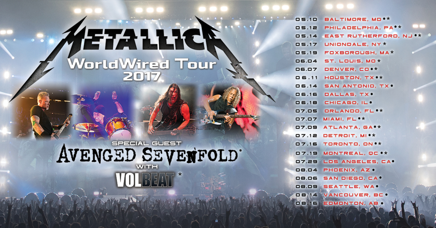 metallica north american tour poster